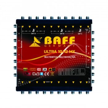 Multiswitch 9/12 BAFF Digital HD Sat Distributor Basic Unit and Cascadable 9-12 Multiswitch 2 Satellite 12 Receiver FullHD HDTV 3D 12x Output 10/12