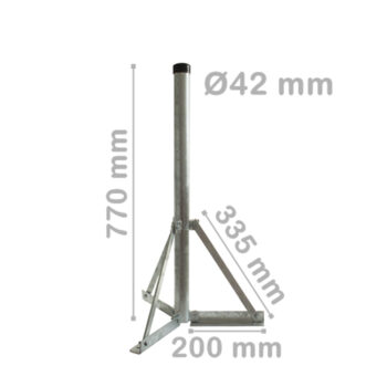 Balcony stand Sat steel hot-dip galvanized cross base 77cm Ø 42mm base camping antenna holder cross stand