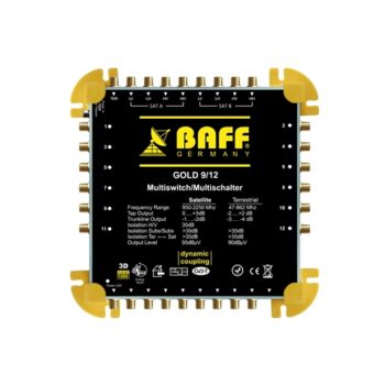 Multiswitch 9/12 BAFF Cascade Digital HD Sat Distributor 9-12 Cascadable Multiswitch 2 Satellite 12 Receiver Expandable FullHD HDTV 3D 12x Output