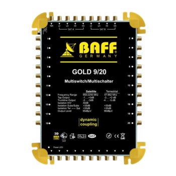 Multiswitch 9/20 BAFF Cascade Digital HD Sat Distributor 9-20 Cascadable Multiswitch 2 Satellite 20 Receiver Expandable FullHD HDTV 3D 20x Output