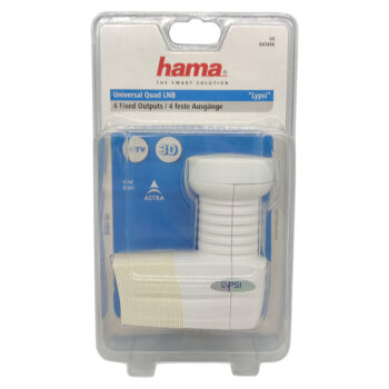 Sat LNB Universal Quattro HAMA Lypsi 00047496 White Multiswitch LNB 4 Connection 0.3dB Full HD TV 3D Digital Satellite LNB