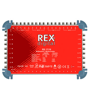 Multiswitch 17/16 REX Digital HD Sat Distributor 17-16 Multiswitch 4 Satellite 16 Receiver FullHD HDTV 3D 16x Output