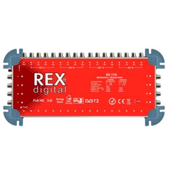 Multiswitch 17/8 REX Digital HD Sat Distributor 17-8 Multiswitch 4 Satellite 8 Receiver FullHD HDTV 3D 8x Output