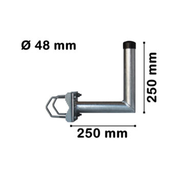 Sat railing bracket 25cm steel hot-dip galvanized balcony bracket wall bracket with clamp 48mm for satellite antenna