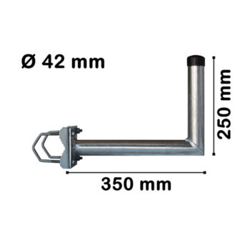 Sat railing bracket 35cm steel hot-dip galvanized balcony boom wall bracket with clamp 42mm for satellite antenna